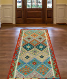 Sangat Majeed Red/Blue Runner, 2'8" x 6'6"