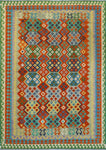 Sangat Rylee Red/Blue Rug, 6'10" x 9'10"