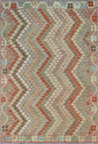 Sangat Saul Brown/Red Rug, 6'7" x 9'7"