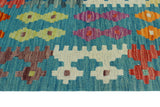 Sangat Udolph Blue/Red Rug, 6'9" x 9'4"