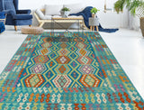 Sangat Udolph Blue/Red Rug, 6'9" x 9'4"