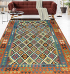 Sangat Moushgan Rust/Grey Rug, 6'6" x 9'10"