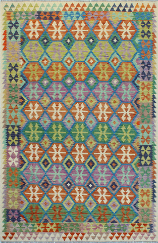 Sangat Nkosazan Rust/Blue Rug, 6'6" x 9'9"