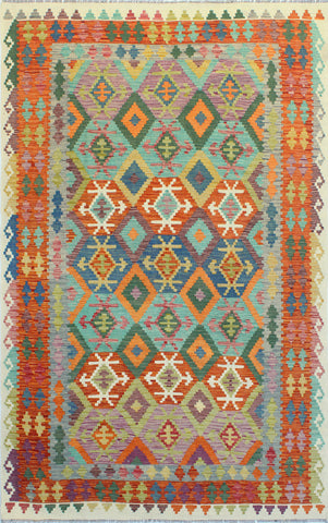 Sangat Lynwood Rust/Green Rug, 6'4" x 9'10"