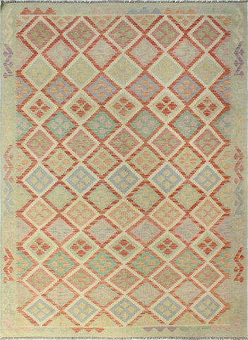 Sangat Lela Red/Ivory Rug, 6'6" x 9'7"