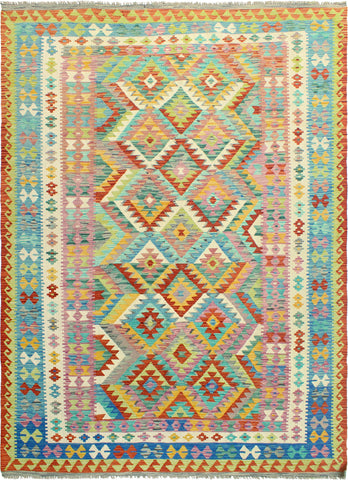 Sangat Larry Red/Green Rug, 6'11" x 10'3"