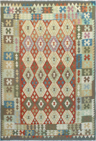 Sangat Omer Rust/Brown Rug, 6'6" x 9'10"