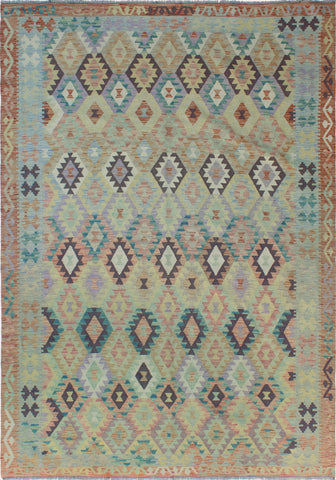 Sangat Nikoo Grey/Rust Rug, 6'11" x 9'11"