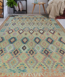 Sangat Nikoo Grey/Rust Rug, 6'11" x 9'11"