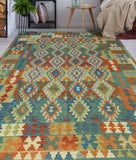 Sangat Monty Green/Rust Rug, 6'8" x 9'11"