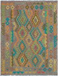 Sangat Serap Brown/Turquoise Rug, 4'10" x 6'5"