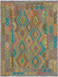 Sangat Serap Brown/Turquoise Rug, 4'10" x 6'5"