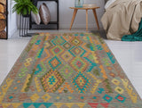 Sangat Serap Brown/Turquoise Rug, 4'10" x 6'5"