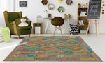 Sangat Serap Brown/Turquoise Rug, 4'10" x 6'5"