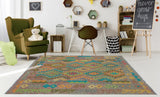 Sangat Serap Brown/Turquoise Rug, 4'10" x 6'5"