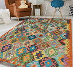 Sangat Malakai Rust/Turquoise Rug, 4'10" x 6'7"