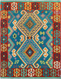 Sangat Tansholp Blue/Red Rug, 5'0" x 6'6"