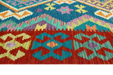 Sangat Tansholp Blue/Red Rug, 5'0" x 6'6"