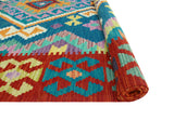 Sangat Tansholp Blue/Red Rug, 5'0" x 6'6"