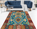 Sangat Tansholp Blue/Red Rug, 5'0" x 6'6"