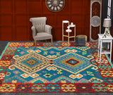 Sangat Tansholp Blue/Red Rug, 5'0" x 6'6"