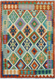 Sangat Tohirbek Red/Blue Rug, 3'11" x 5'7"