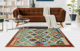 Sangat Tohirbek Red/Blue Rug, 3'11" x 5'7"