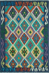 Sangat Mojeeb Blue/Green Rug, 3'10" x 5'10"