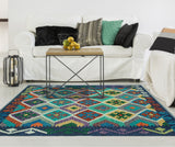 Sangat Mojeeb Blue/Green Rug, 3'10" x 5'10"