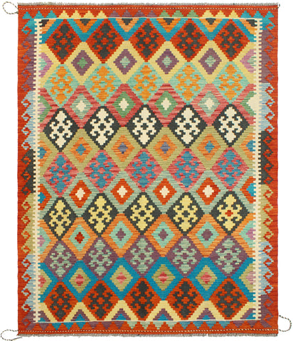 Sangat Tanner Red/Beige Rug, 4'8" x 6'7"