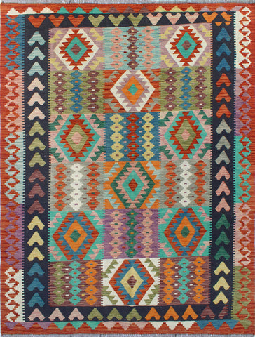 Sangat Upton Black/Rust Rug, 5'9" x 8'2"