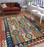 Sangat Upton Black/Rust Rug, 5'9" x 8'2"