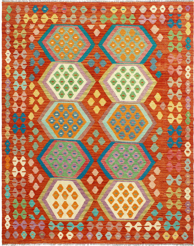 Sangat Omar Red/Ivory Rug, 5'8" x 7'11"