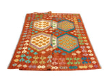 Sangat Omar Red/Ivory Rug, 5'8" x 7'11"