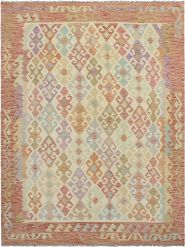 Sangat Nisar Beige/Rust Rug, 5'9" x 7'9"