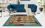 Sangat Lon Rust/Green Rug, 4'1" x 5'10"