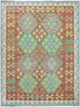 Sangat Meredith Red/Blue Rug, 4'2" x 5'10"