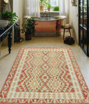 Sangat Zafirah Red/Ivory Rug, 4'2" x 6'1"