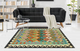 Sangat Obasi Black/Ivory Rug, 4'0" x 5'10"