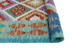 Sangat Lutfiye Turquoise/Ivory Rug, 4'4" x 5'10"