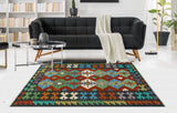 Sangat Marlayne Red/Black Rug, 4'0" x 5'10"