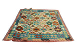 Sangat Lolita Red/Blue Rug, 5'10" x 8'1"