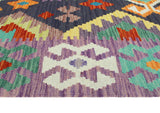 Sangat Vesile Charcoal/Purple Rug, 5'1" x 6'9"