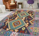 Sangat Vesile Charcoal/Purple Rug, 5'1" x 6'9"