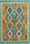 Sangat Radbert Blue/Orange Rug, 3'2" x 4'9"