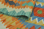 Sangat Radbert Blue/Orange Rug, 3'2" x 4'9"