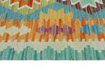 Sangat Radbert Blue/Orange Rug, 3'2" x 4'9"