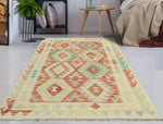 Sangat Muqsit Red/Ivory Rug, 3'4" x 5'0"