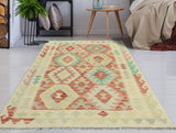 Sangat Muqsit Red/Ivory Rug, 3'4" x 5'0"