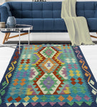 Sangat Raquel Blue/Ivory Rug, 3'3" x 4'10"